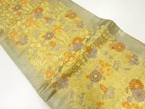 草花模様織出し袋帯